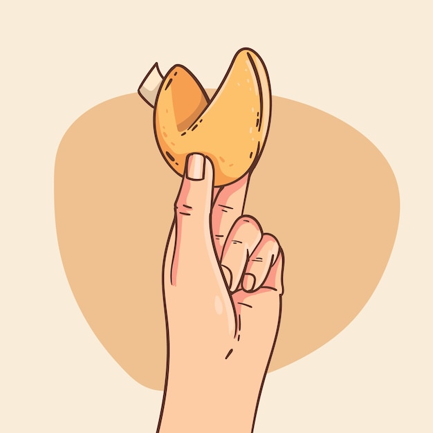 Free vector hand drawn fortune cookie illustration