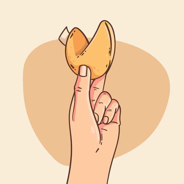 hand drawn fortune cookie illustration