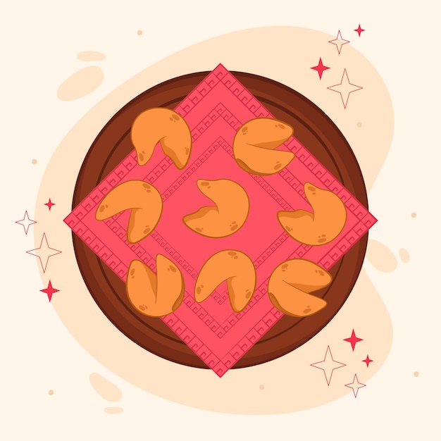 Free vector hand drawn fortune cookie illustration