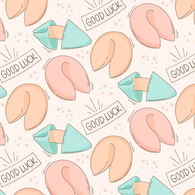 Free vector hand drawn fortune cookie pattern