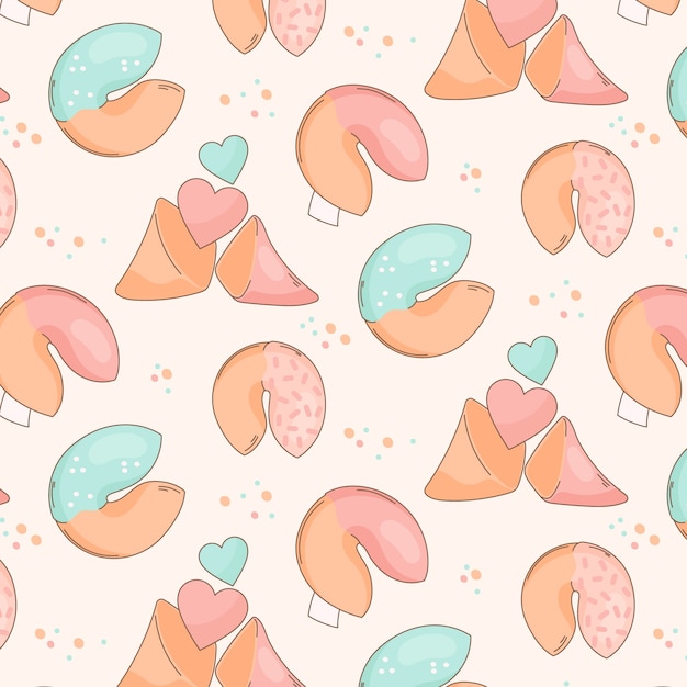 Free vector hand drawn fortune cookie pattern