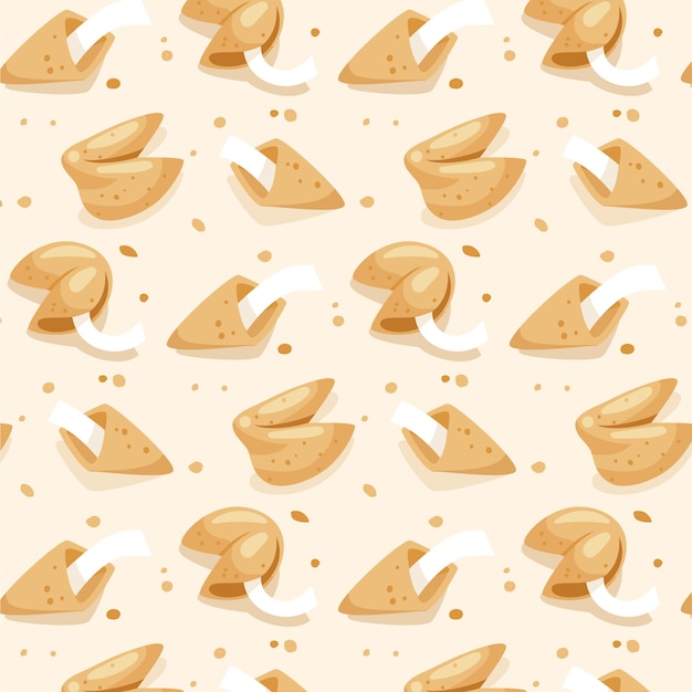 Free vector hand drawn fortune cookie pattern