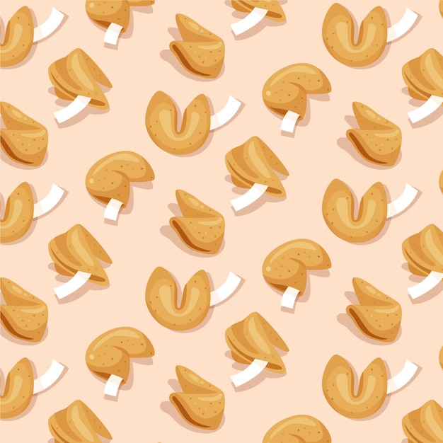 Free vector hand drawn fortune cookie pattern