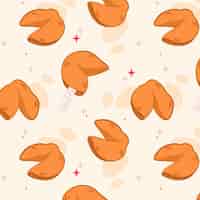 Free vector hand drawn fortune cookie pattern