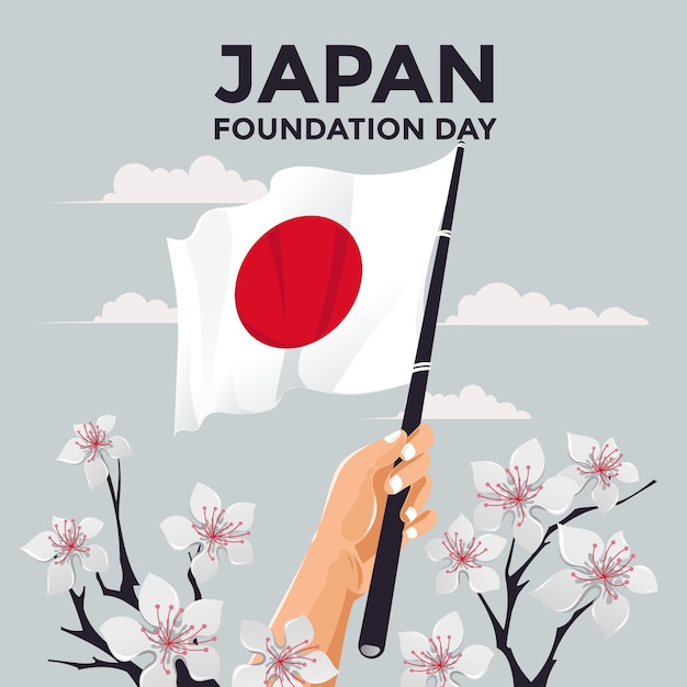 Hand drawn foundation day japan