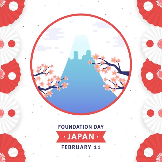 Hand drawn foundation day japan