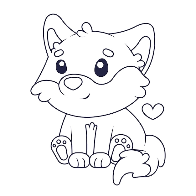 Free vector hand drawn fox outline illustration