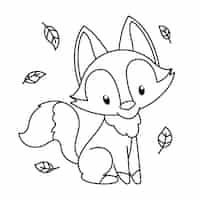 Vettore gratuito illustrazione del profilo della volpe disegnata a mano