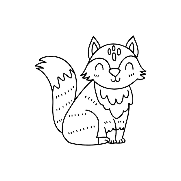 Free vector hand drawn fox outline illustration