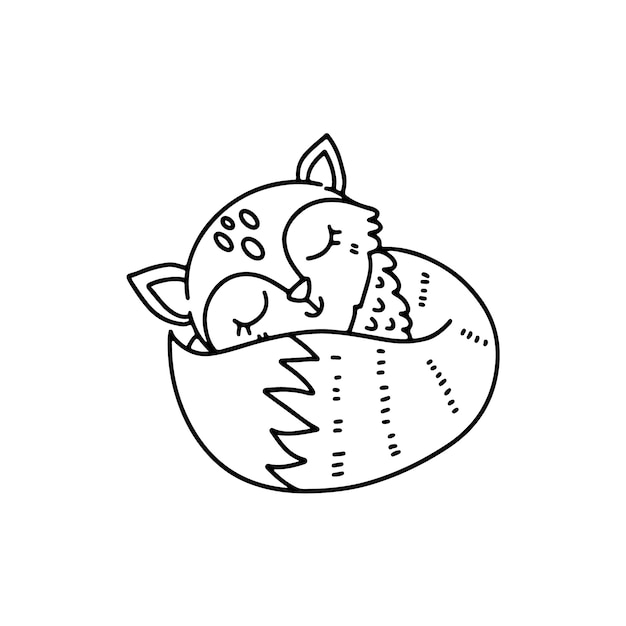 Free vector hand drawn fox outline illustration