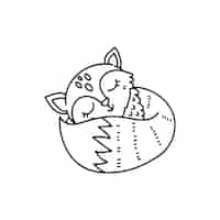 Бесплатное векторное изображение Нарисованная рукой иллюстрация наброска лисы