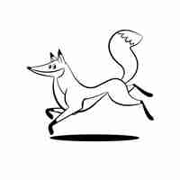 Free vector hand drawn fox outline illustration