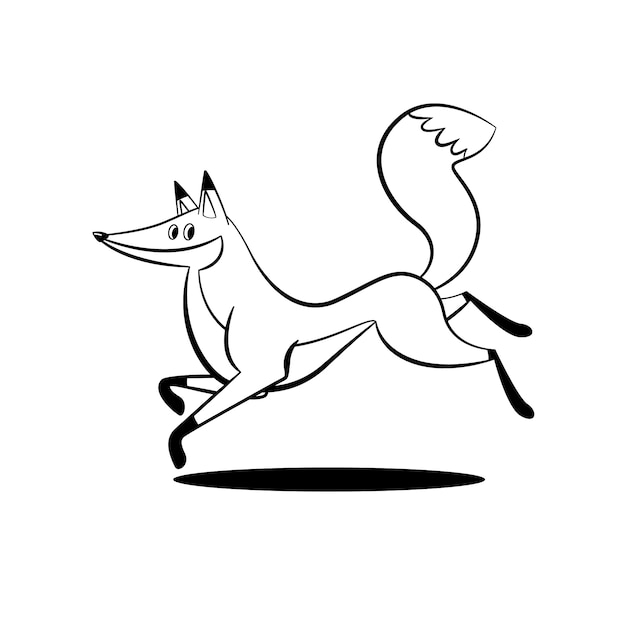 Hand drawn fox outline illustration