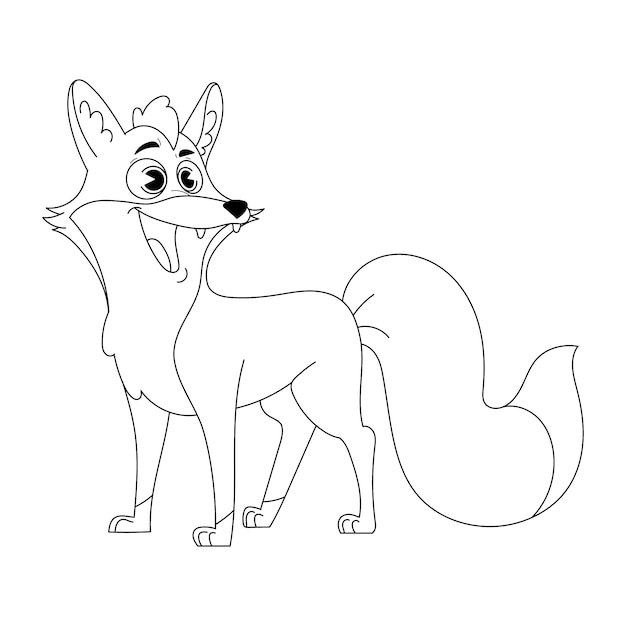 Free vector hand drawn fox outline illustration