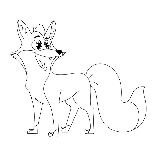 Hand drawn fox outline illustration