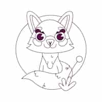 Free vector hand drawn fox outline illustration