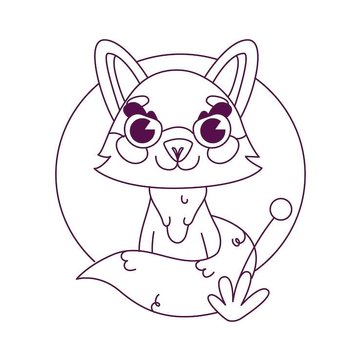 Free Vector hand drawn fox outline illustration