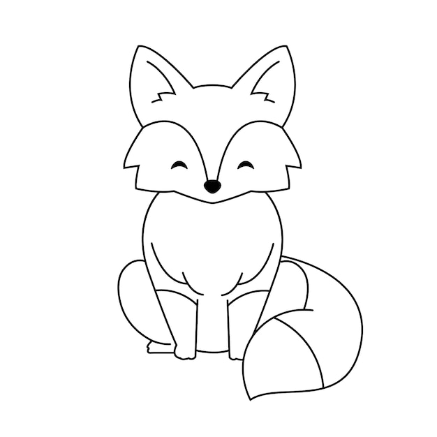 Free vector hand drawn fox outline illustration