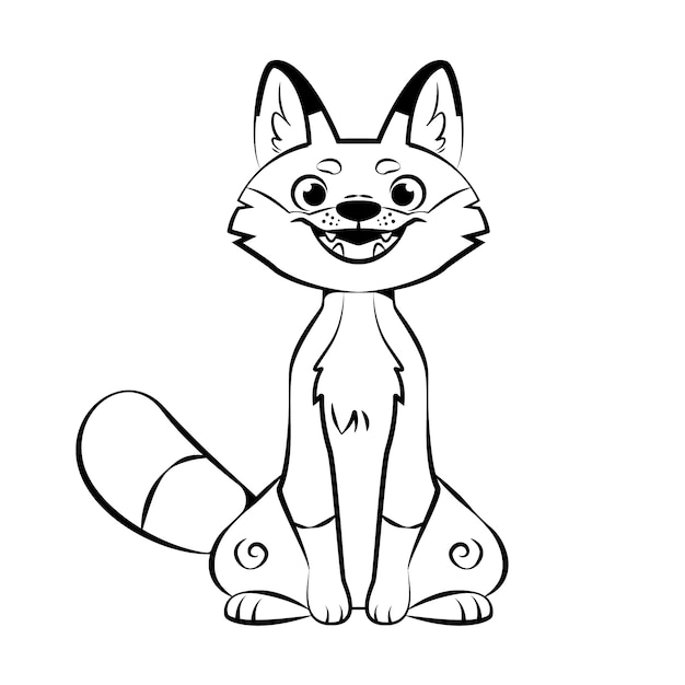 Free vector hand drawn fox outline illustration