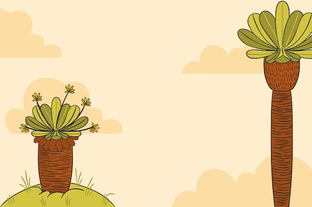 Free vector hand drawn frailejon plant background