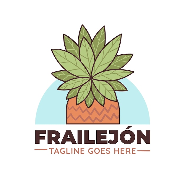 무료 벡터 손으로 그린 frailejon 공장 로고 디자인