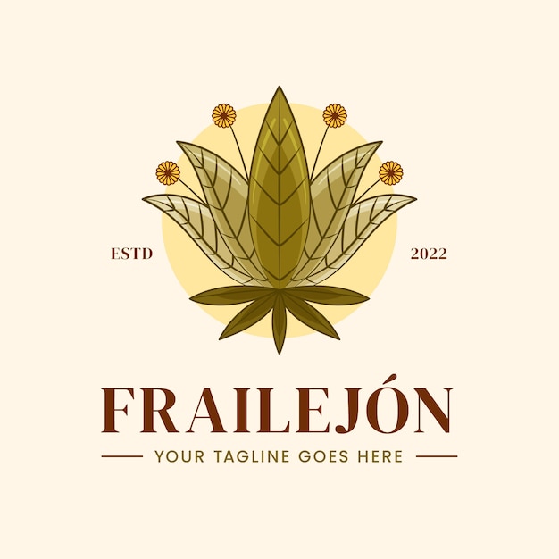 무료 벡터 손으로 그린 frailejon 공장 로고 템플릿