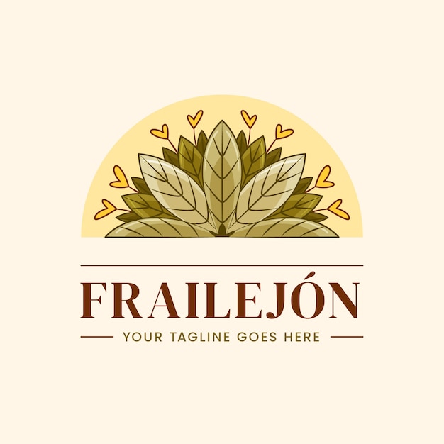 무료 벡터 손으로 그린 frailejon 공장 로고 템플릿