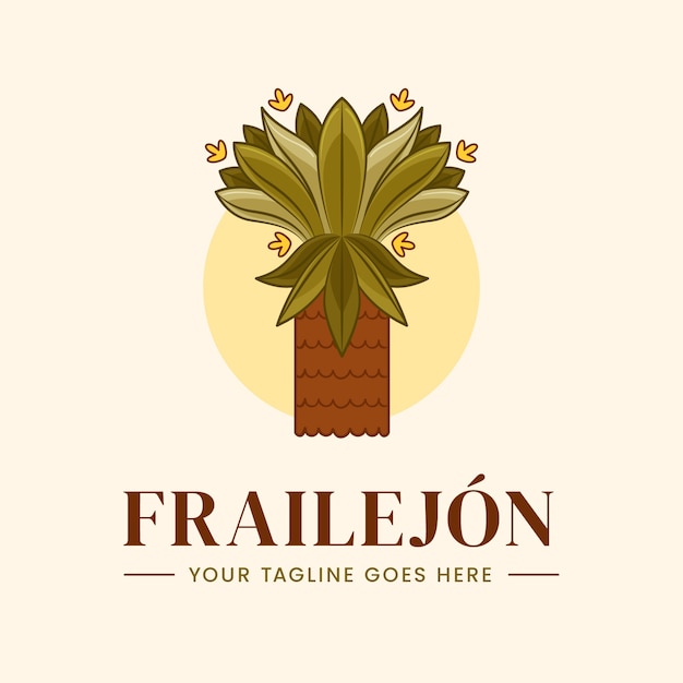 무료 벡터 손으로 그린 frailejon 공장 로고