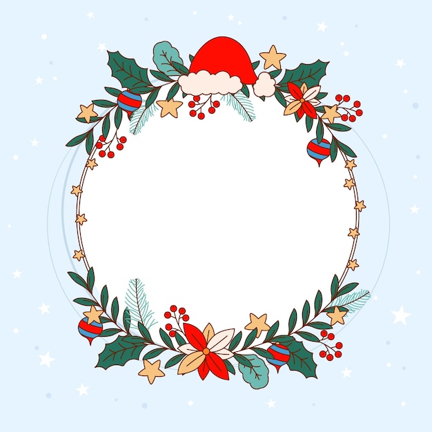 Free vector hand drawn frame template for christmas season celebration