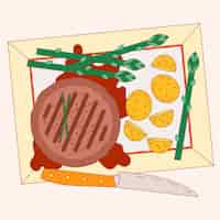 Free vector hand drawn french cuisine illustration