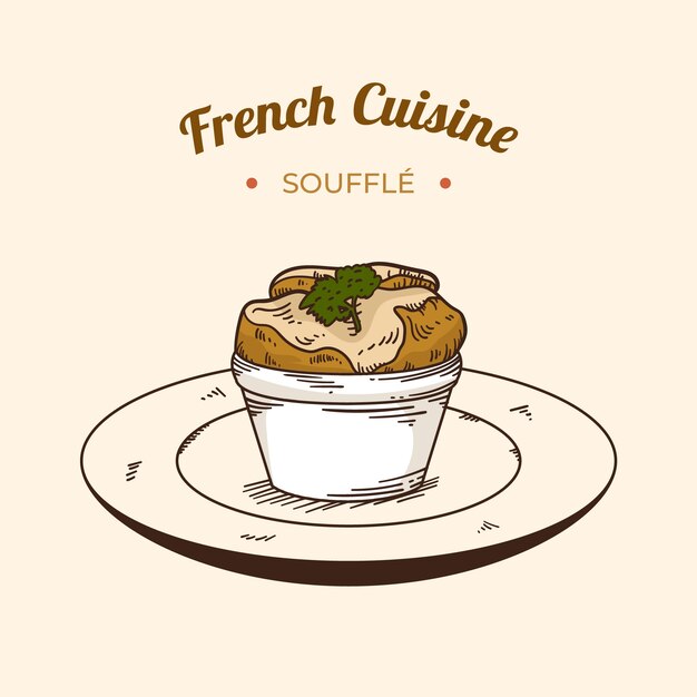 Hand drawn french cuisine illustration