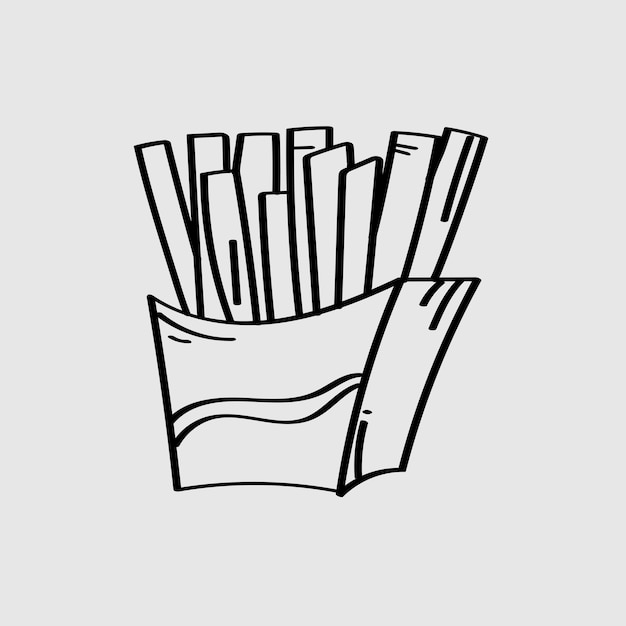 Vettore di patatine fritte disegnate a mano