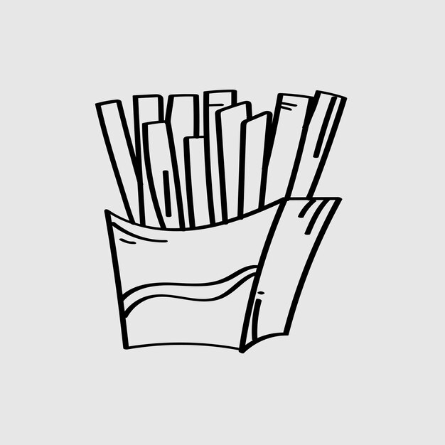 Hand drawn french fries vector