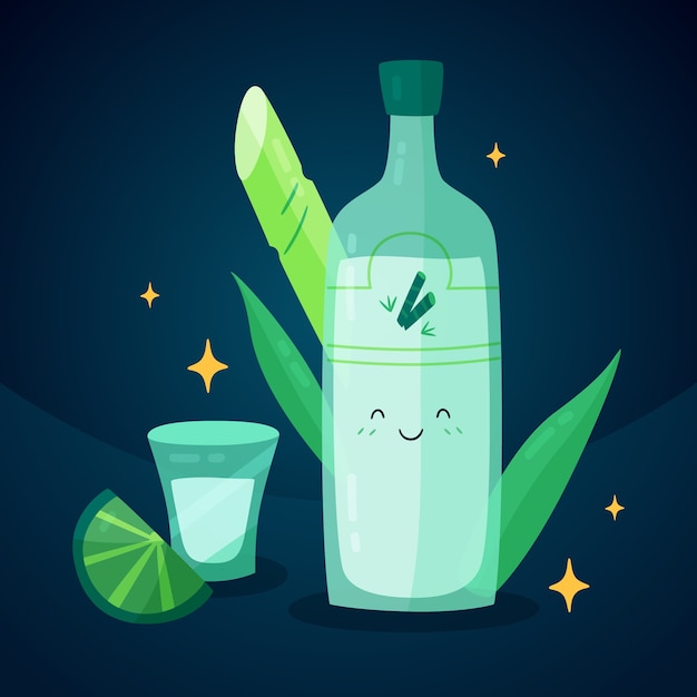 Free vector hand drawn fresh cachaça illustration