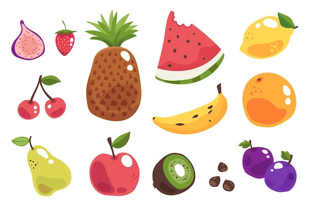 Free vector hand drawn fresh fruit collection