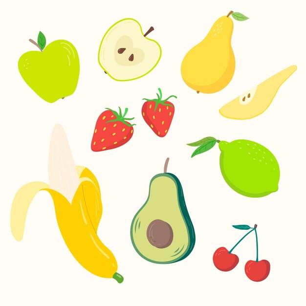 Hand drawn fresh fruit pack