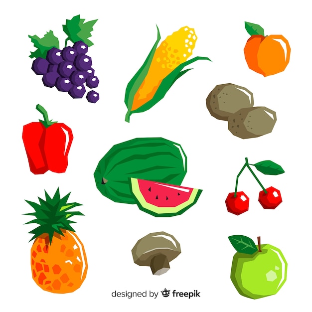 Hand drawn fresh fruit and vegetable background