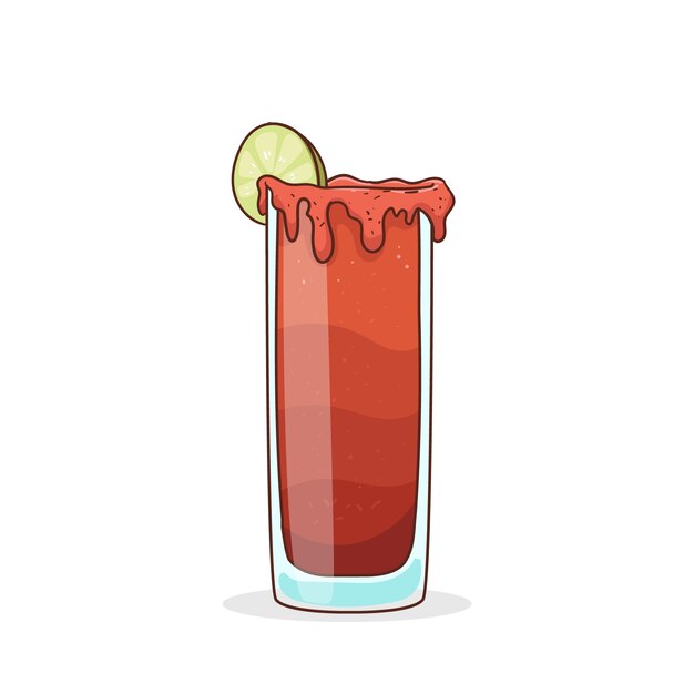 손으로 그린 신선한 michelada 그림