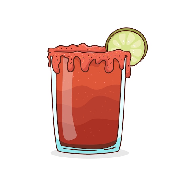 손으로 그린 신선한 michelada 그림