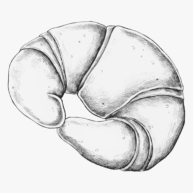 Free vector hand drawn freshly bake croissant