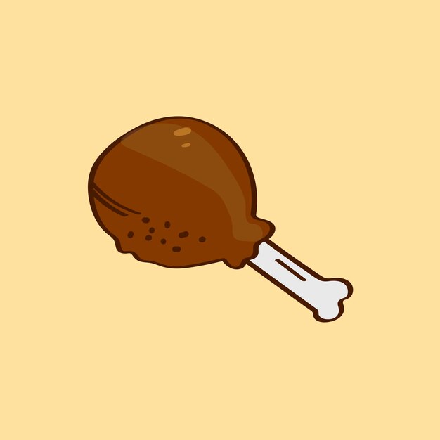 Hand drawn fried drumstick vector