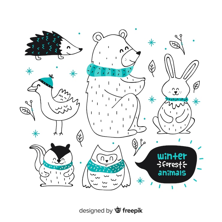 Free Vector hand drawn friendly animal collection