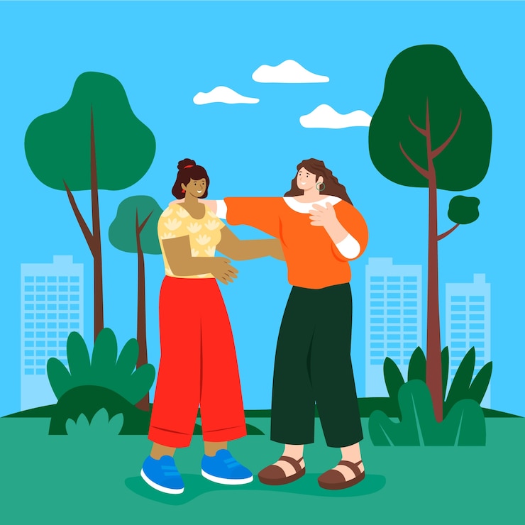 Free Vector hand drawn friends illustration