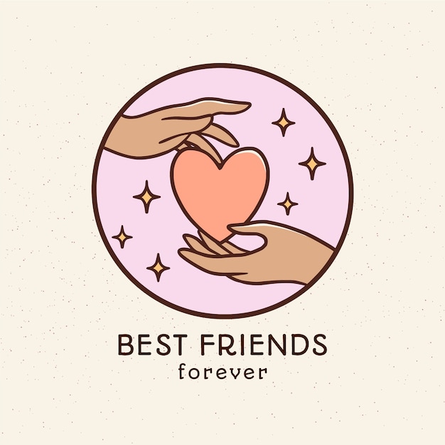 Hand drawn friends logo design