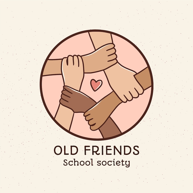 Free Vector hand drawn friends logo design
