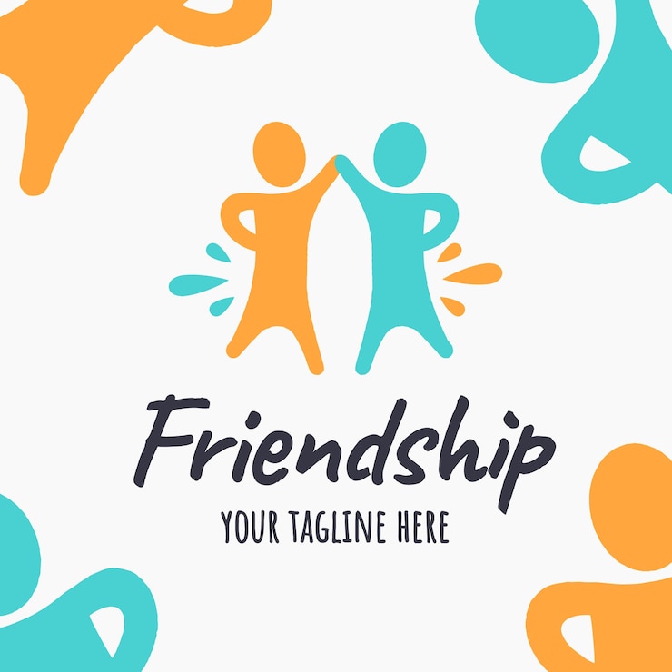 Free Vector hand drawn friends logo design