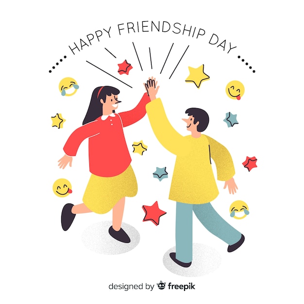 Hand drawn friendship day background