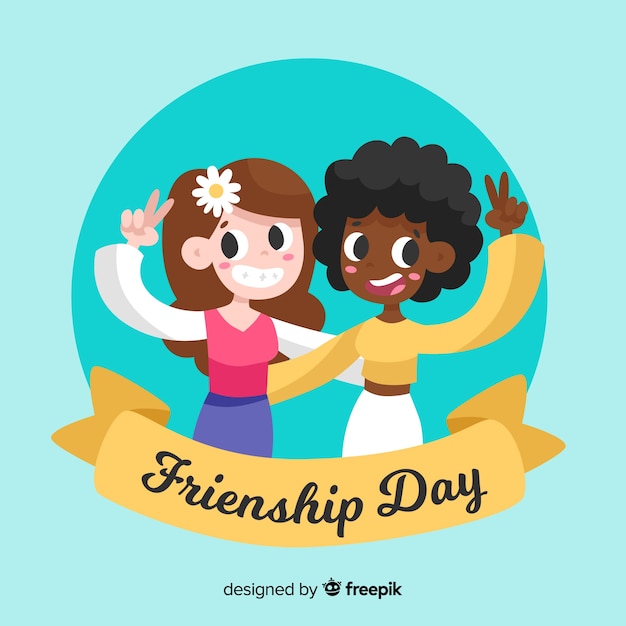 Free vector hand drawn friendship day background