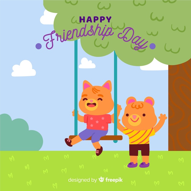 Free vector hand drawn friendship day background