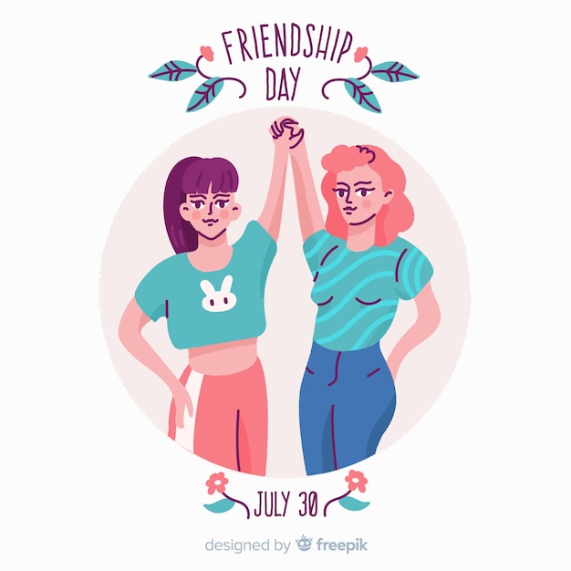 Free Vector hand drawn friendship day background
